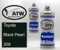 Preview: Toyota, Black Pearl, 209: 400ml Sprühdose + 400ml Klarlack - Set, von ATW Autoteile West.